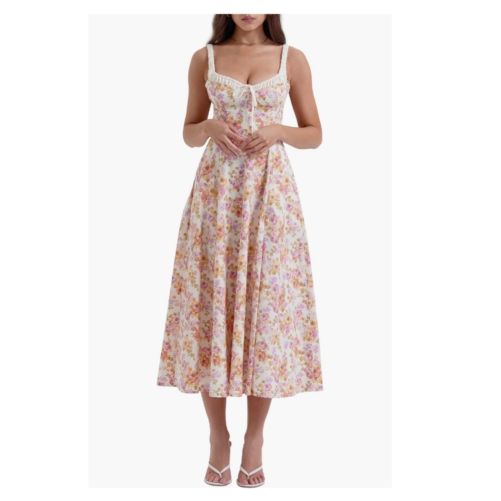 SABRINA
IVORY PRINT BUSTIER SUNDRESS